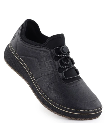 Černé dámské kožené polobotky Rieker 50960-00 Černé dámské kožené polobotky Rieker 50960-00