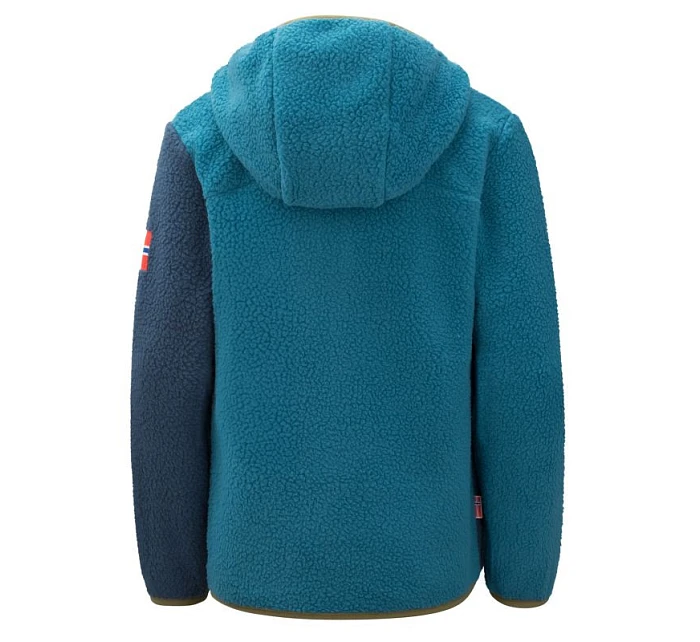 Trollkids Dětská fleecová bunda Aurlandsfjord Bunda s kapucí modrá/zelená (466-104) Trollkids Dětská fleecová bunda Aurlandsfjord Bunda s kapucí modrá/zelená (466-104)