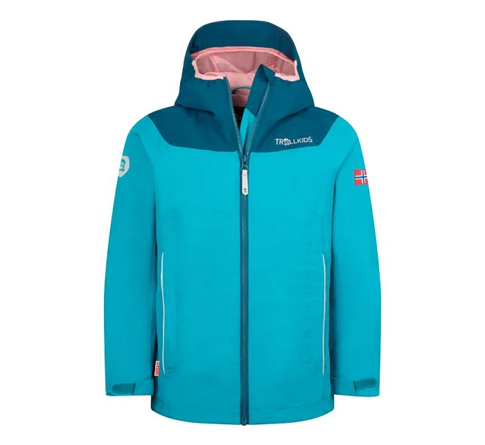 Trollkids Bergen Nepromokavá bunda aquamarine mist/port blue/peach mellow (611-137) Trollkids Bergen Nepromokavá bunda aquamarine mist/port blue/peach mellow (611-137)
