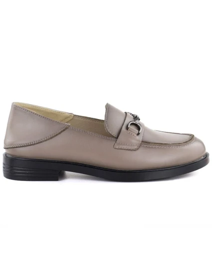 Dámské kožené polobotky mokasíny béžové model 22015081 - VINCEZA