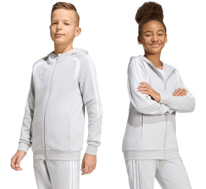 Dětská mikina adidas Tiro 26 League Sweat Full Zip Hoodie šedá KF3323 Dětská mikina adidas Tiro 26 League Sweat Full Zip Hoodie šedá KF3323