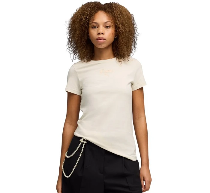 Dámské tričko Puma ESS Script Tee beige 691760 87 Dámské tričko Puma ESS Script Tee beige 691760 87