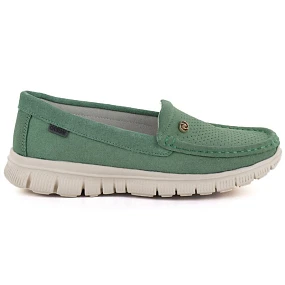 Dámské kožené pohodlné polobotky zelené model 22068944 - JEZZI