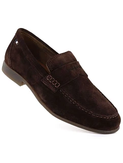 Pánské mokasíny Bugatti 311-AW660-1400-6100 z měkkého semiše v čokoládové barvě