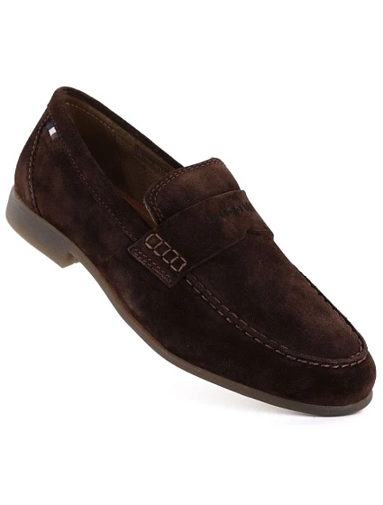 Pánské mokasíny Bugatti 311-AW660-1400-6100 z měkkého semiše v čokoládové barvě Pánské mokasíny Bugatti 311-AW660-1400-6100 z měkkého semiše v čokoládové barvě