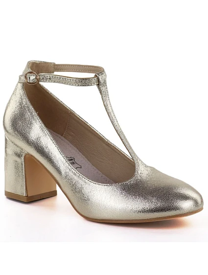 Třpytivé zlaté lodičky s páskem Mascara 834283 Třpytivé zlaté lodičky s páskem Mascara 834283