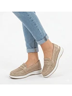 Dámská zlatá prolamovaná obuv model 22078931 - LEONE Dámská zlatá prolamovaná obuv model 22078931 - LEONE