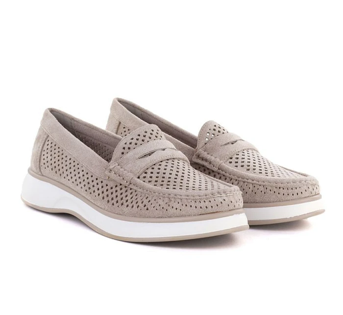 Dámská prolamovaná obuv lord šedá Sergo Leone MK098H Dámská prolamovaná obuv lord šedá Sergo Leone MK098H