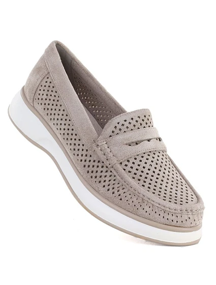 Dámská prolamovaná obuv lord šedá Sergo Leone MK098H Dámská prolamovaná obuv lord šedá Sergo Leone MK098H