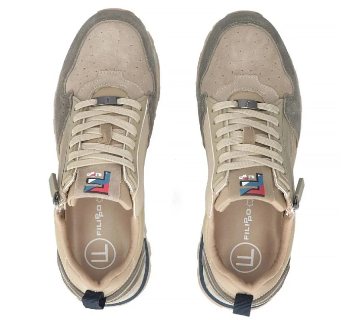 Pánské kožené polobotky béžové Filippo MSP7836 Pánské kožené polobotky béžové Filippo MSP7836