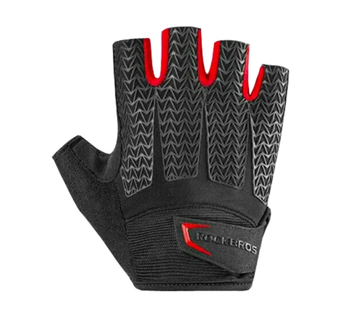 Cyklistické rukavice Rockbros S169BR XL s gelovými polštářky - černo-červené Cyklistické rukavice Rockbros S169BR XL s gelovými polštářky - černo-červené