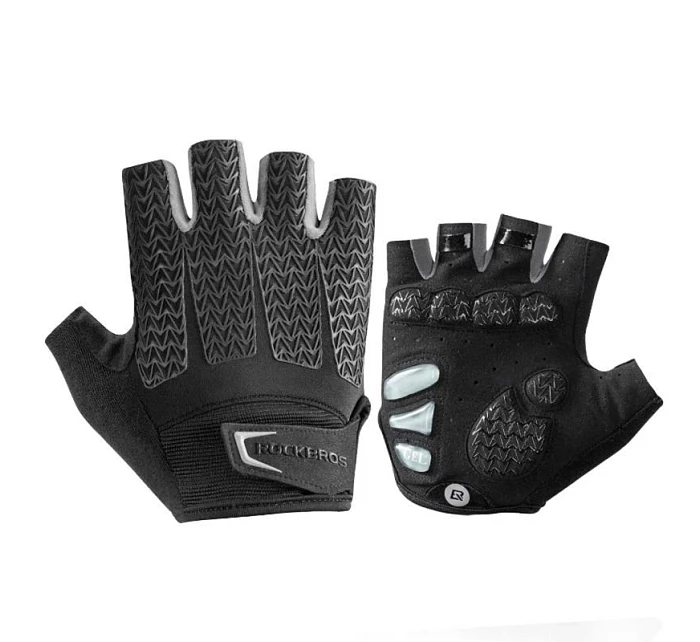 Cyklistické rukavice Rockbros S169BGR XXL s gelovými polštářky - šedé Cyklistické rukavice Rockbros S169BGR XXL s gelovými polštářky - šedé