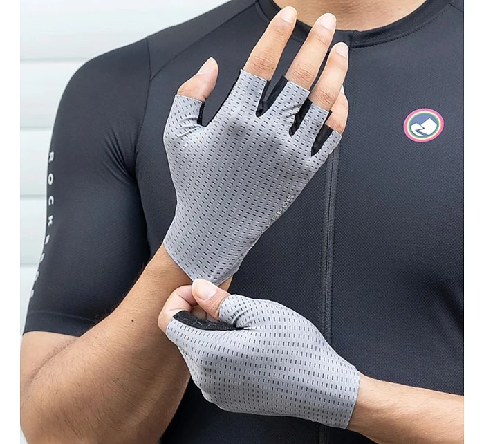 Prodyšné cyklistické rukavice Rockbros, krátké prsty, velikost: XL - šedé Prodyšné cyklistické rukavice Rockbros, krátké prsty, velikost: XL - šedé