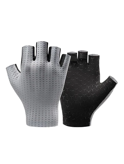 Prodyšné cyklistické rukavice Rockbros, krátké prsty, velikost: XL - šedé Prodyšné cyklistické rukavice Rockbros, krátké prsty, velikost: XL - šedé