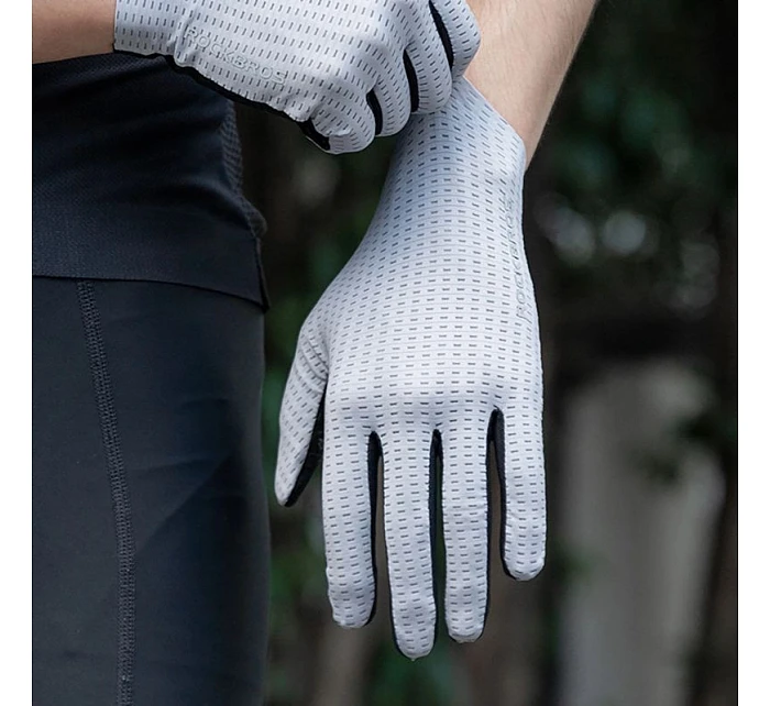 Prodyšné cyklistické rukavice Rockbros, plné, velikost: XXL - šedé Prodyšné cyklistické rukavice Rockbros, plné, velikost: XXL - šedé