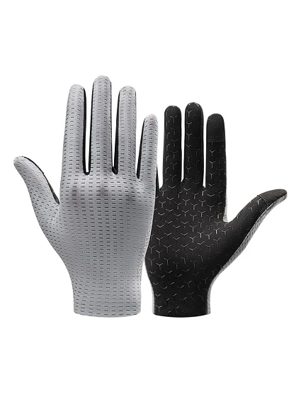 Prodyšné cyklistické rukavice Rockbros, plné, velikost: XXL - šedé Prodyšné cyklistické rukavice Rockbros, plné, velikost: XXL - šedé