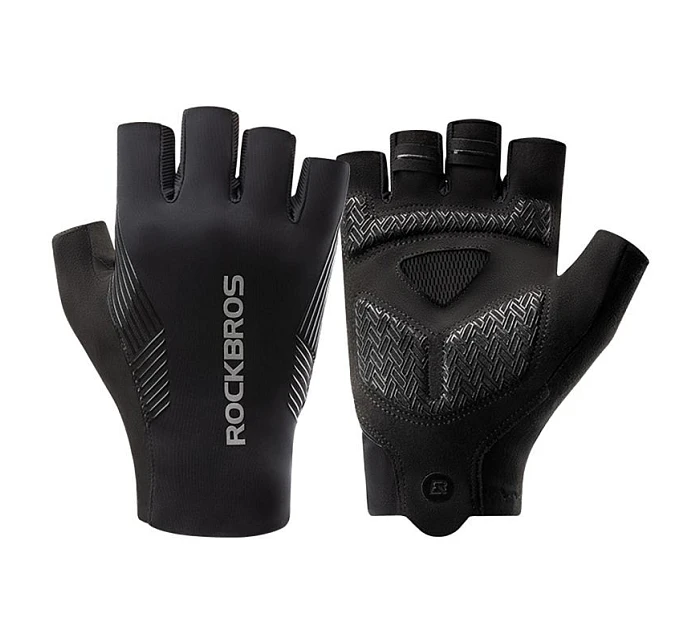 Rockbros cyklistické rukavice jaro/léto/podzim, krátké prsty, velikost: M - černé Rockbros cyklistické rukavice jaro/léto/podzim, krátké prsty, velikost: M - černé