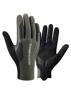 Cyklistické rukavice Rockbros jaro/léto/podzim, plné, velikost: M - zelené