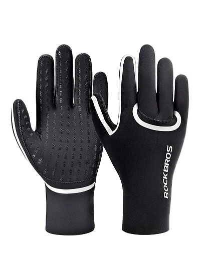 Cyklistické rukavice Rockbros, nepromokavé, velikost: S/M - černé Cyklistické rukavice Rockbros, nepromokavé, velikost: S/M - černé