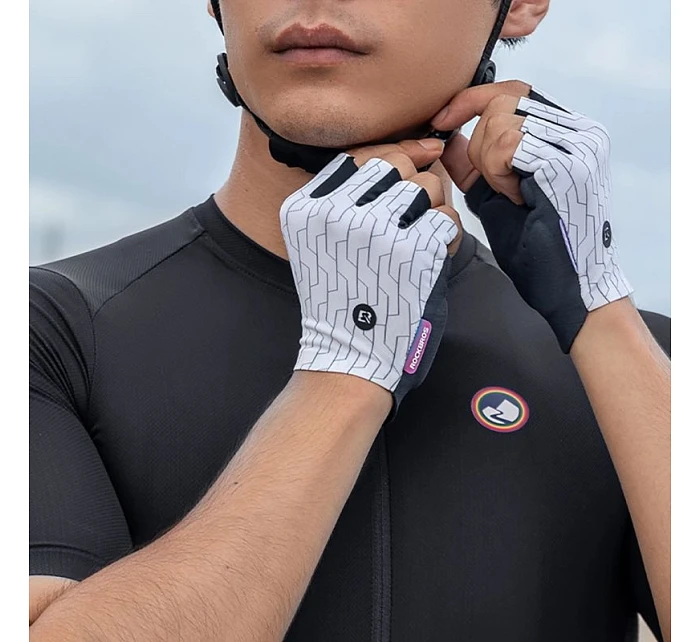 Rockbros MTB cyklistické rukavice velikost: S - bílo-černé Rockbros MTB cyklistické rukavice velikost: S - bílo-černé