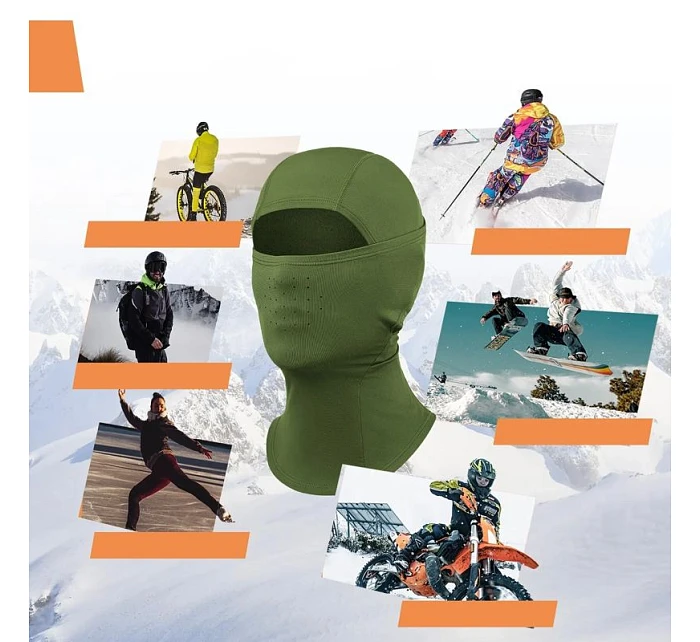 Qunature lyžařský plášť 13230023015 bike motorbike balaclava velikost L - zelená Qunature lyžařský plášť 13230023015 bike motorbike balaclava velikost L - zelená