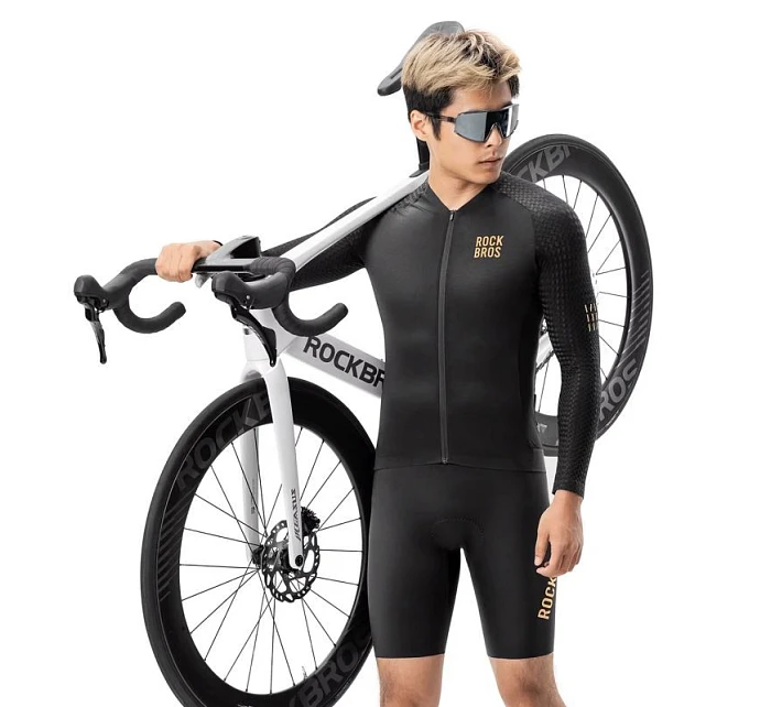 model 22114123 Cyklistický dres s dlouhým rukávem Diamond velikost S černý - Rockbros model 22114123 Cyklistický dres s dlouhým rukávem Diamond velikost S černý - Rockbros