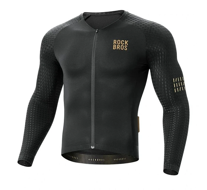 model 22114123 Cyklistický dres s dlouhým rukávem Diamond velikost S černý - Rockbros model 22114123 Cyklistický dres s dlouhým rukávem Diamond velikost S černý - Rockbros