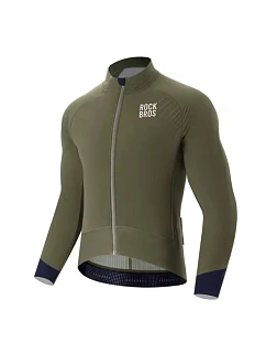 Rockbros YDWT014 zimní dvouvrstvá fleecová cyklistická bunda velikost XL - zelená