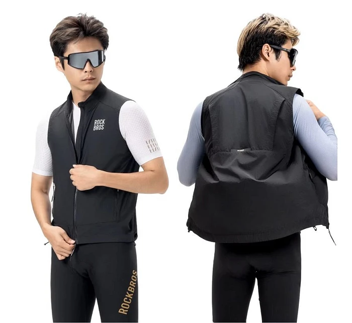 Rockbros YDMJ003 jarní/podzimní větruodolná vesta velikost XL - černá Rockbros YDMJ003 jarní/podzimní větruodolná vesta velikost XL - černá