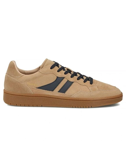 Skórzane męskie sneakersy beżowe model 22087097 - FILIPPO