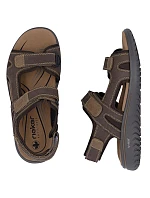 Pánské kožené sandály na suchý zip hnědé Rieker 26450-26 Pánské kožené sandály na suchý zip hnědé Rieker 26450-26