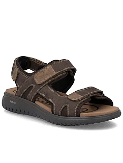 Pánské kožené sandály na suchý zip hnědé Rieker 26450-26