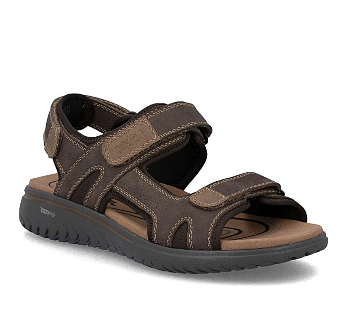 Pánské kožené sandály na suchý zip hnědé Rieker 26450-26 Pánské kožené sandály na suchý zip hnědé Rieker 26450-26