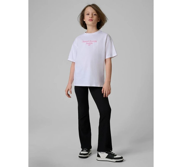 Dívčí volné tričko s potiskem 4F 4FJRSS26TTSHF3825-10S Dívčí volné tričko s potiskem 4F 4FJRSS26TTSHF3825-10S