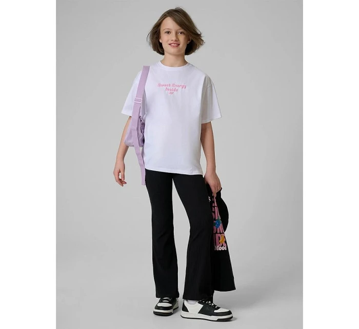 Dívčí volné tričko s potiskem 4F 4FJRSS26TTSHF3825-10S Dívčí volné tričko s potiskem 4F 4FJRSS26TTSHF3825-10S