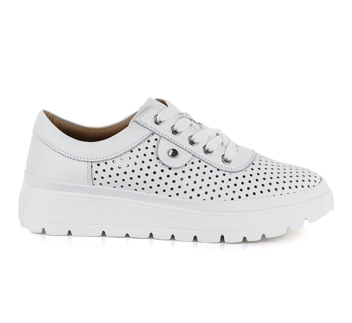 Dámská kožená ažurová bílá polobotka Vinceza 79629 Dámská kožená ažurová bílá polobotka Vinceza 79629