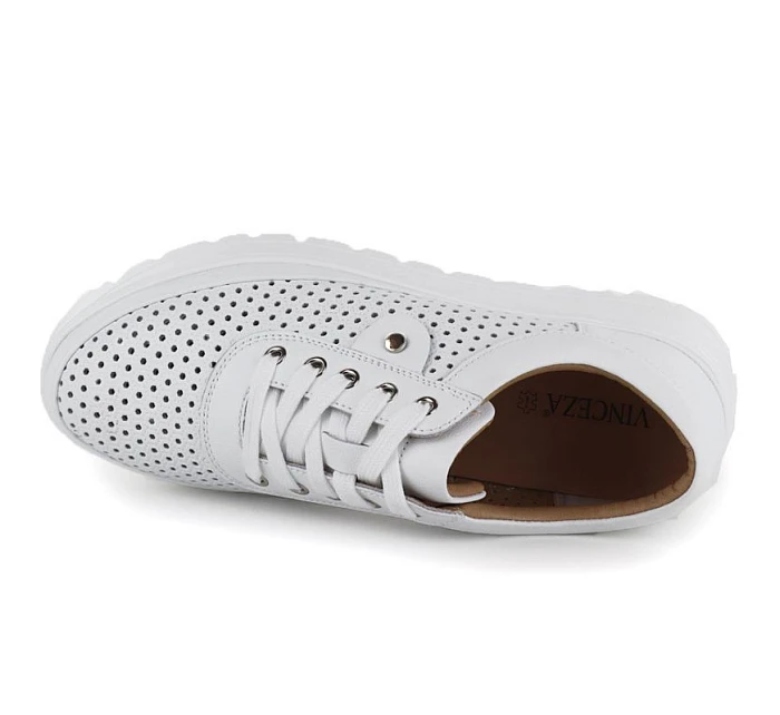 Dámská kožená ažurová bílá polobotka Vinceza 79629 Dámská kožená ažurová bílá polobotka Vinceza 79629