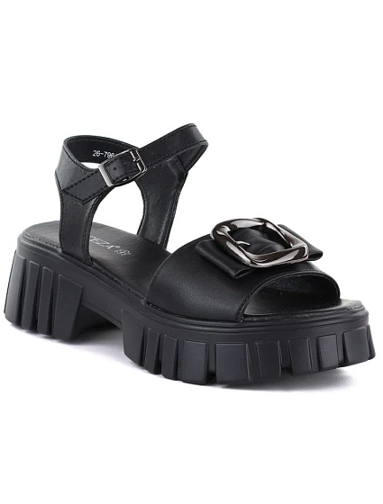 Dámské kožené sandály na platformě se zdobením černé Vinceza 26-79611 Dámské kožené sandály na platformě se zdobením černé Vinceza 26-79611