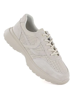 Dámské kožené sportovní polobotky béžové barvy Vinceza 41507