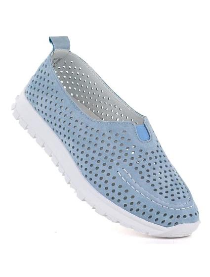 Dámská kožená prolamovaná modrá polobotka Vinceza 93220 Dámská kožená prolamovaná modrá polobotka Vinceza 93220