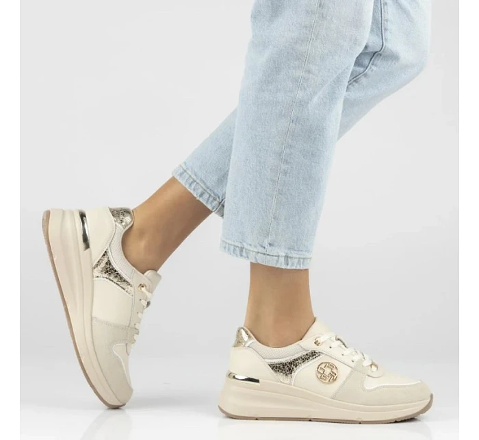 Dámské kožené polobotky béžové model 22116796 dámské - FILIPPO Dámské kožené polobotky béžové model 22116796 dámské - FILIPPO