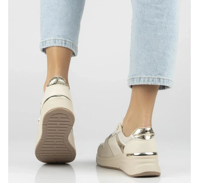 Dámské kožené polobotky béžové model 22116796 dámské - FILIPPO Dámské kožené polobotky béžové model 22116796 dámské - FILIPPO