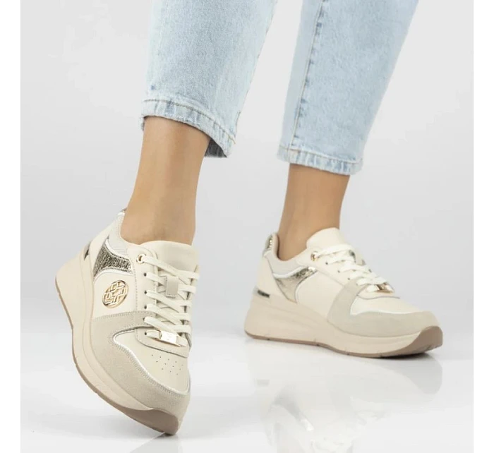 Dámské kožené polobotky béžové model 22116796 dámské - FILIPPO Dámské kožené polobotky béžové model 22116796 dámské - FILIPPO