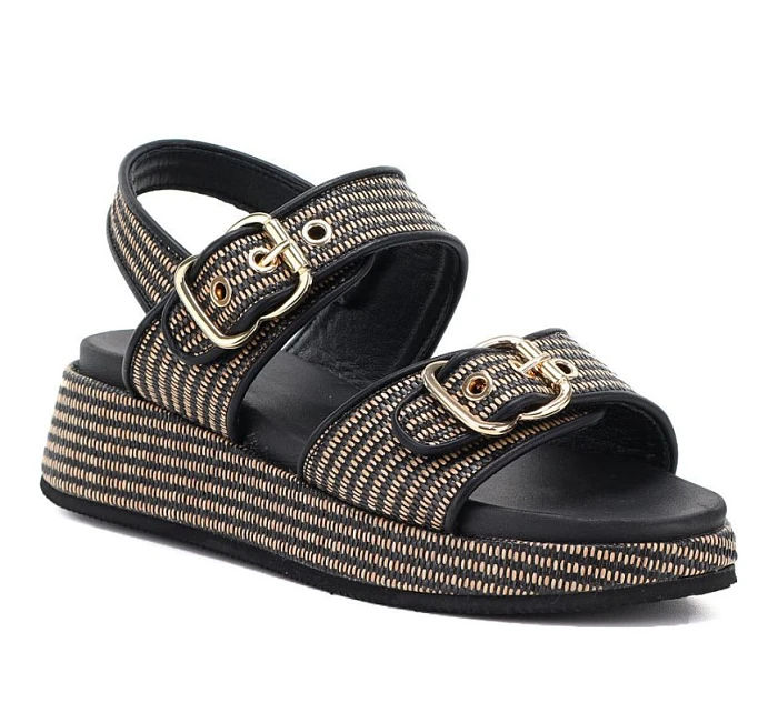 Dámské sandály na platformě černo-zlaté Artiker 58C1741 Dámské sandály na platformě černo-zlaté Artiker 58C1741