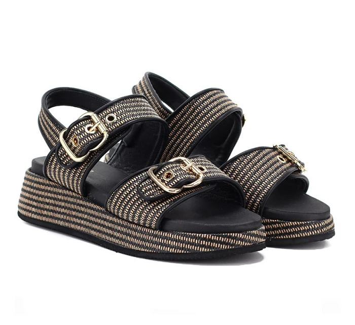 Dámské sandály na platformě černo-zlaté Artiker 58C1741 Dámské sandály na platformě černo-zlaté Artiker 58C1741