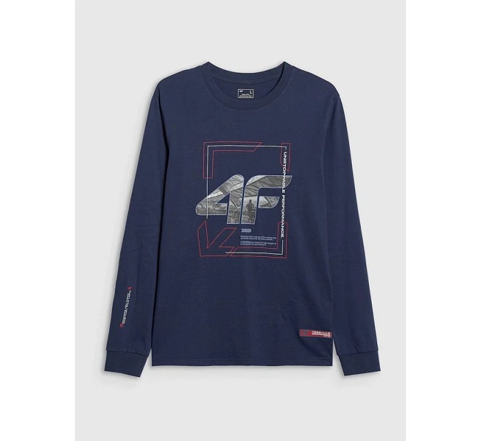 Pánské tričko s potiskem a dlouhým rukávem 4F 4FRAW25TLONM606-31S pánské Pánské tričko s potiskem a dlouhým rukávem 4F 4FRAW25TLONM606-31S pánské