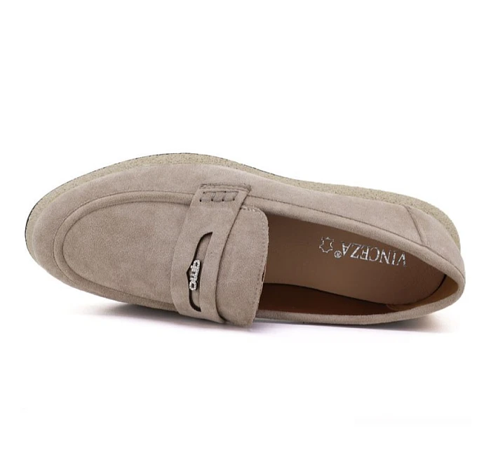 Dámské polobotky mokasíny béžové Vinceza 62273 Dámské polobotky mokasíny béžové Vinceza 62273