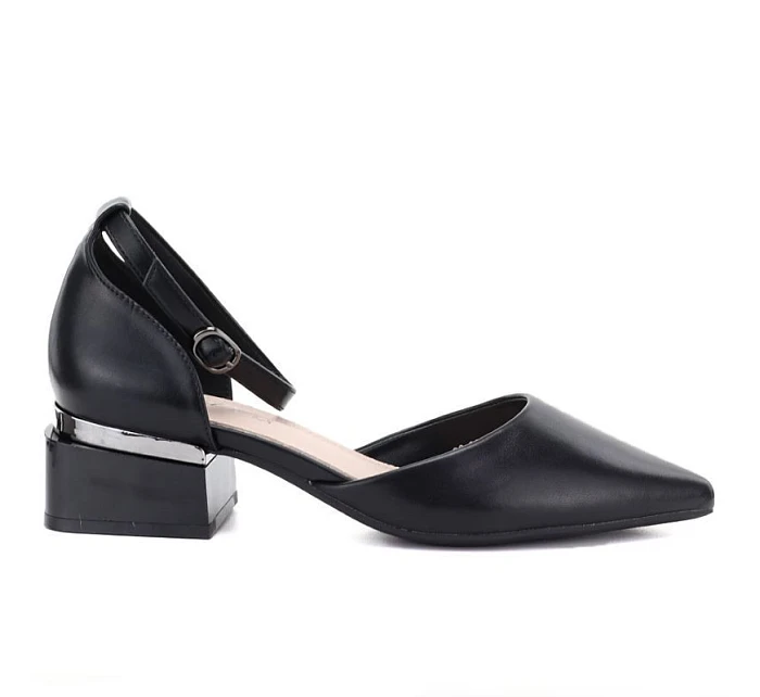 Dámské lodičky na klínku s páskem černé Vinceza 62278 Dámské lodičky na klínku s páskem černé Vinceza 62278