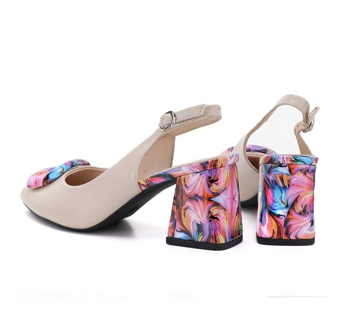 Béžové zdobené lodičky na podpatku Vinceza 62278 Béžové zdobené lodičky na podpatku Vinceza 62278