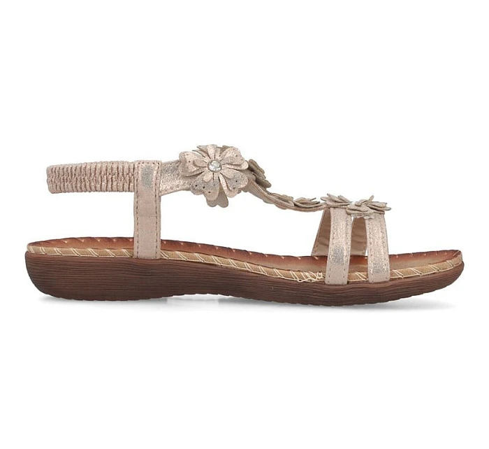 Dámské sandály Rieker V7573-90 se zlatými květy Dámské sandály Rieker V7573-90 se zlatými květy